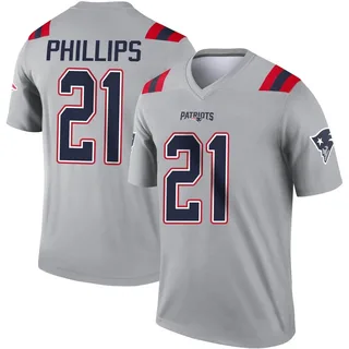 Adrian Phillips Men's New England Patriots Inverted Jersey - Legend Gray