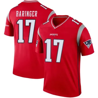 Bryce Baringer Men's New England Patriots Nike Inverted Jersey - Legend Red