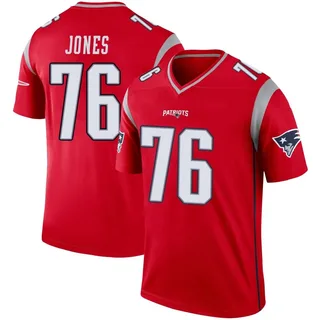 Caleb Jones Men's New England Patriots Nike Inverted Jersey - Legend Red