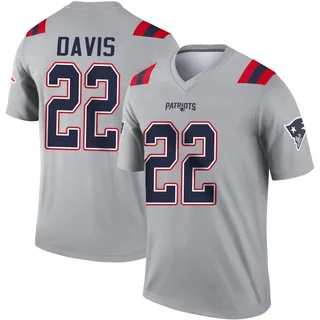 Cody Davis Men's New England Patriots Inverted Jersey - Legend Gray