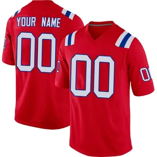 Custom Men's New England Patriots Nike Alternate Jersey - Game Red