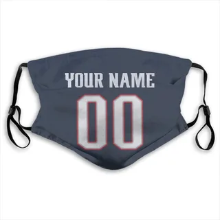 Custom New England Patriots Jersey Name & Number Face Mask - Navy