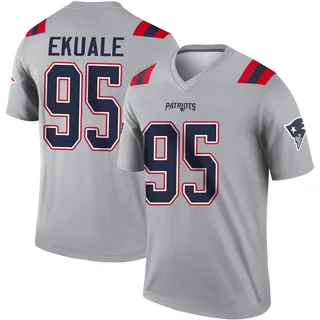 Daniel Ekuale Men's New England Patriots Nike Inverted Jersey - Legend Gray