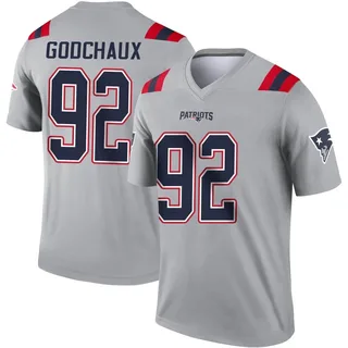 Davon Godchaux Men's New England Patriots Inverted Jersey - Legend Gray