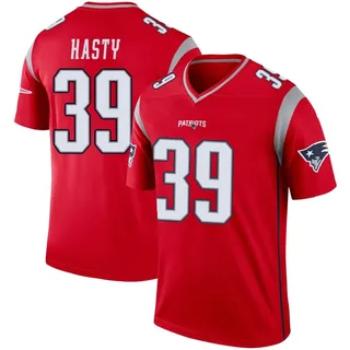 JaMycal Hasty Men's New England Patriots Nike Inverted Jersey - Legend Red