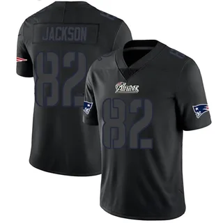 JaQuae Jackson Youth New England Patriots Nike Jersey - Limited Black Impact