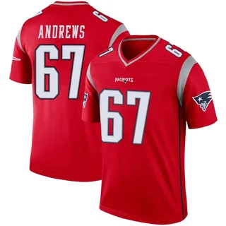 Jake Andrews Youth New England Patriots Nike Inverted Jersey - Legend Red