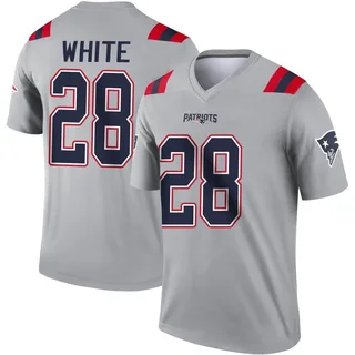 James White Men's New England Patriots Inverted Jersey - Legend Gray