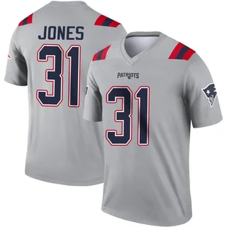 Jonathan Jones Men's New England Patriots Inverted Jersey - Legend Gray