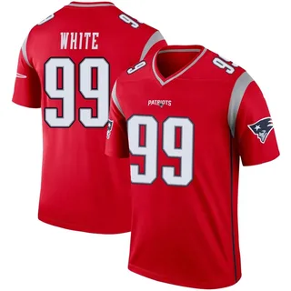 Keion White Youth New England Patriots Nike Inverted Jersey - Legend Red