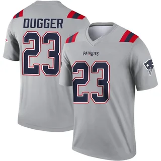 Kyle Dugger Men's New England Patriots Inverted Jersey - Legend Gray